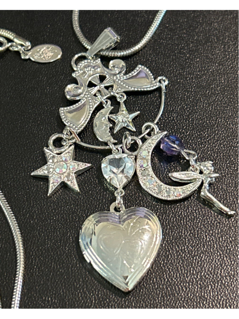 Women's Kirk’s Folly Celestial Charm Necklace One Size Silver Purple 28”